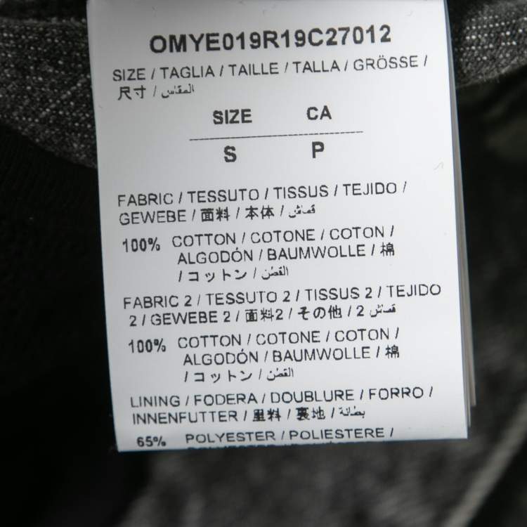 Pre Owned Off-White Grey Denim Cut Out Patch Detail Button Front Impressionism Jacket S