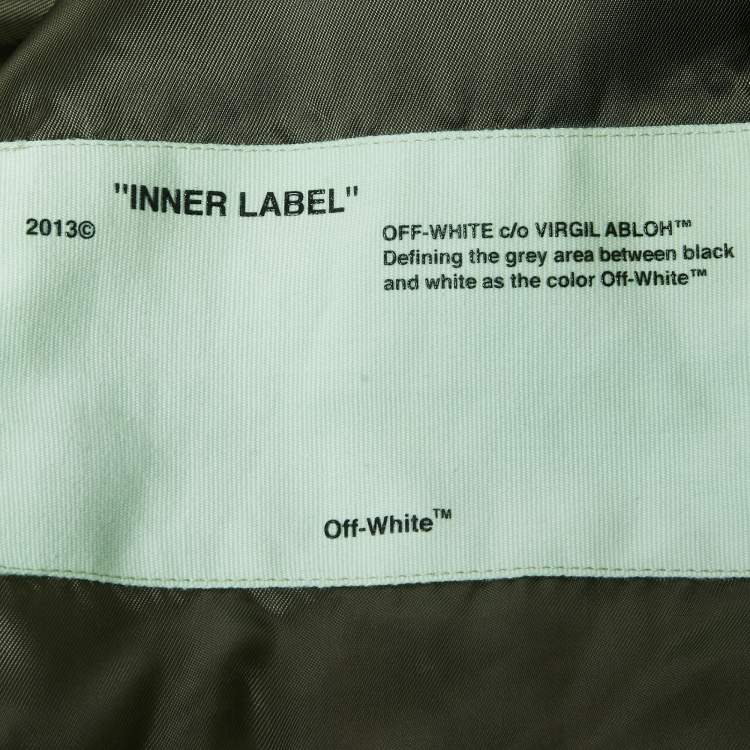 Pre Owned Off-White Green Linen Cropped Jacket S