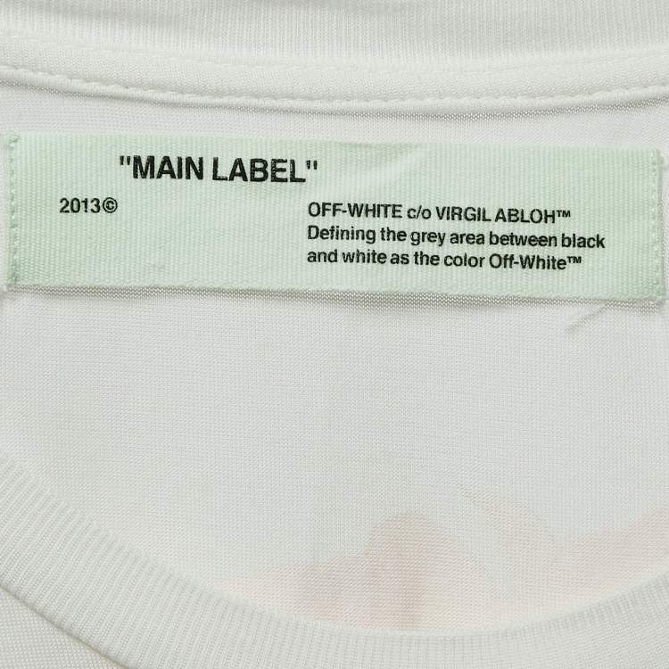 Pre Owned Off-White White Rose Print Cotton Blend Knit Half Sleeve T-Shirt S