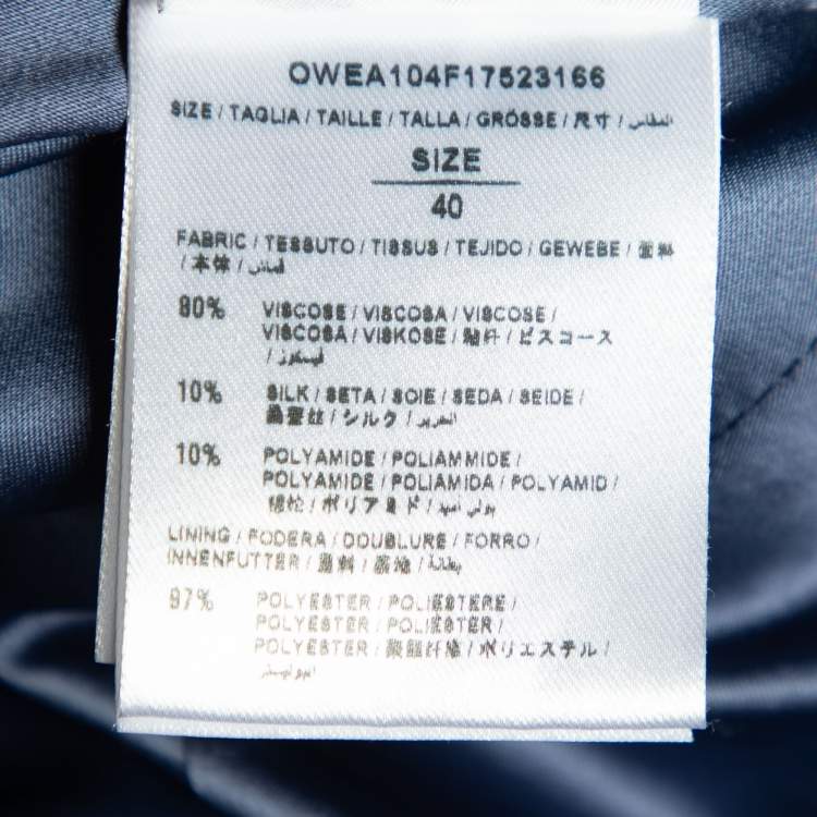 Pre Owned Off-White Navy Blue Velvet Belted Blazer & Pants Set M