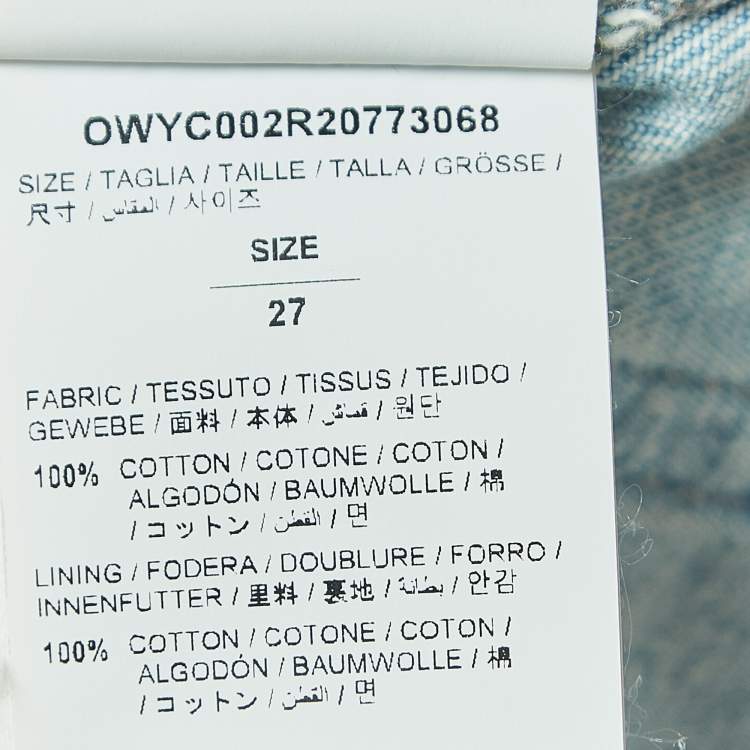 Pre Owned Off-White Light Blue Denim Frayed Shorts M Waist 27"