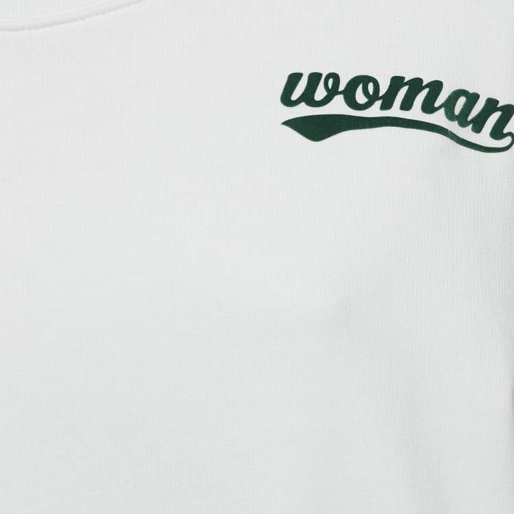 Pre Owned Off-White White Woman Patch Cotton Sweatshirt M