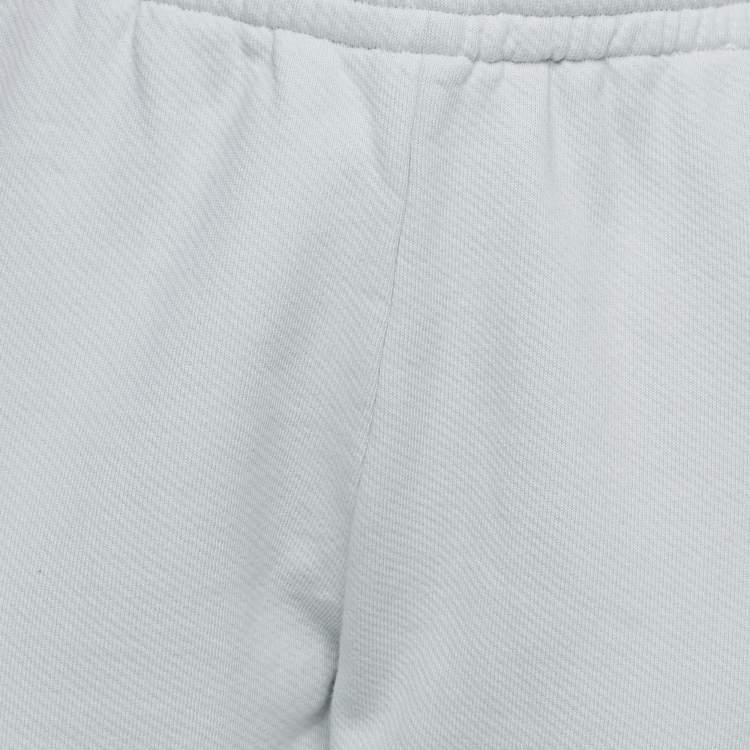 Pre Owned Off-White White Print Cotton Drawstring Straight Leg Pants M