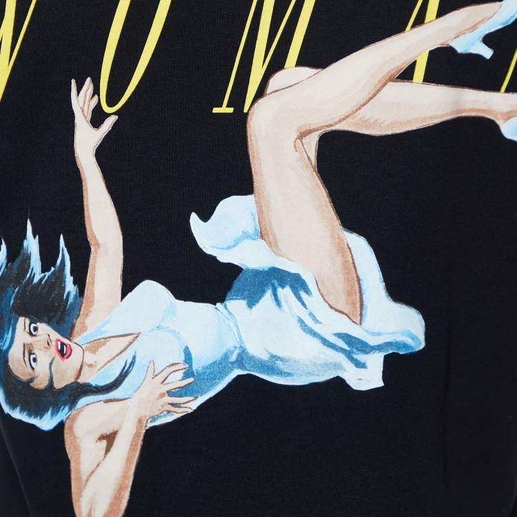 Pre Owned Off-White Black No Doubt Print Cotton Crew Neck T-Shirt XS