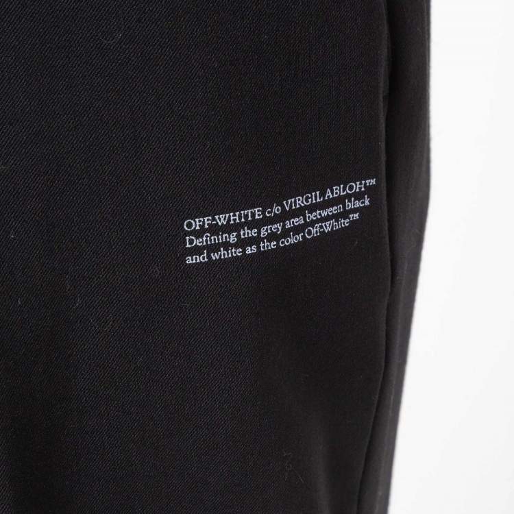 Pre Owned Off-White Black Printed Tapered Formal Trousers S