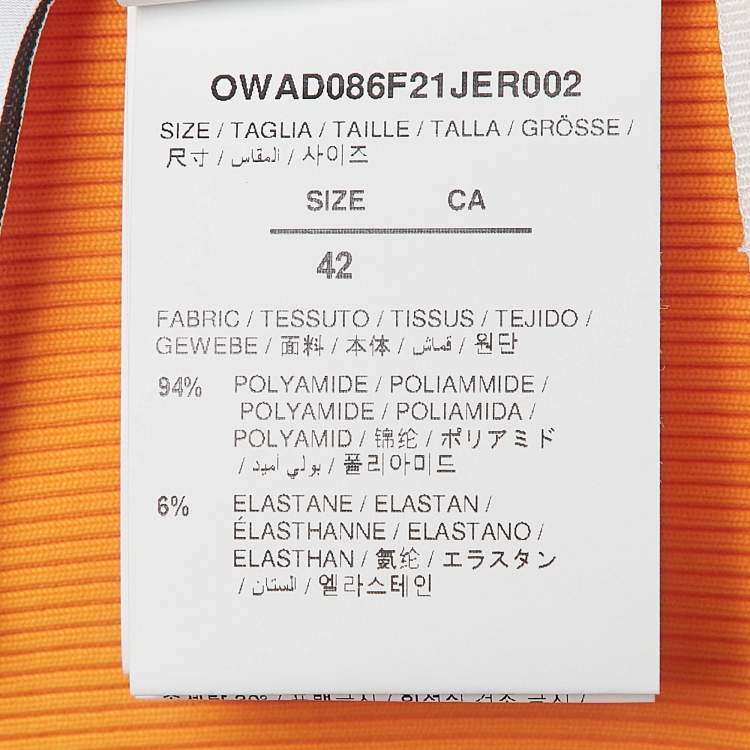 Pre Owned Off-White Orange Basic Lux Rowing Tank Top M