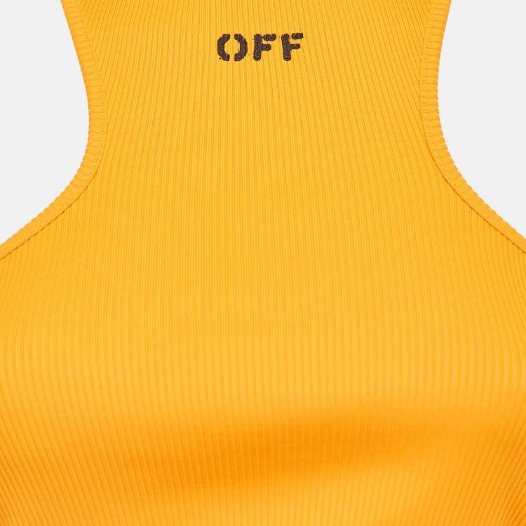 Pre Owned Off-White Orange Basic Lux Rowing Tank Top M