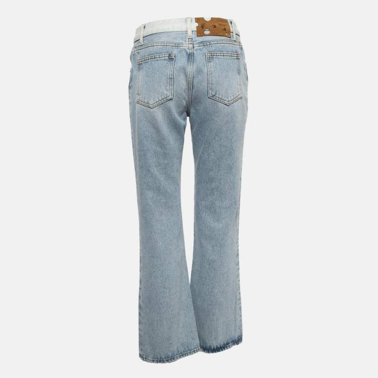 Pre Owned Off-White Light Blue Denim Buttoned Jeans M Waist 30"