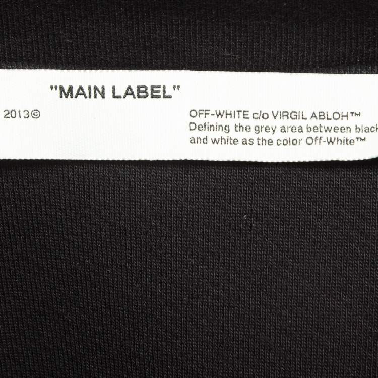 Pre Owned Off-White Black Cotton Knit Logo Crop Sweatshirt M