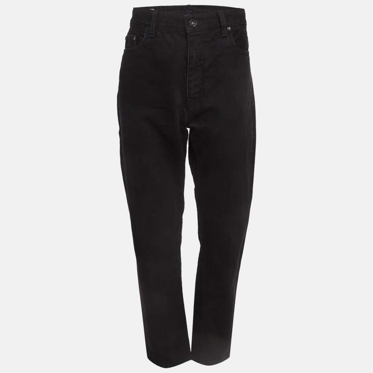 مملوكة مسبقًا Off-White Black Denim Straight Leg Jeans XL Waist 34"
