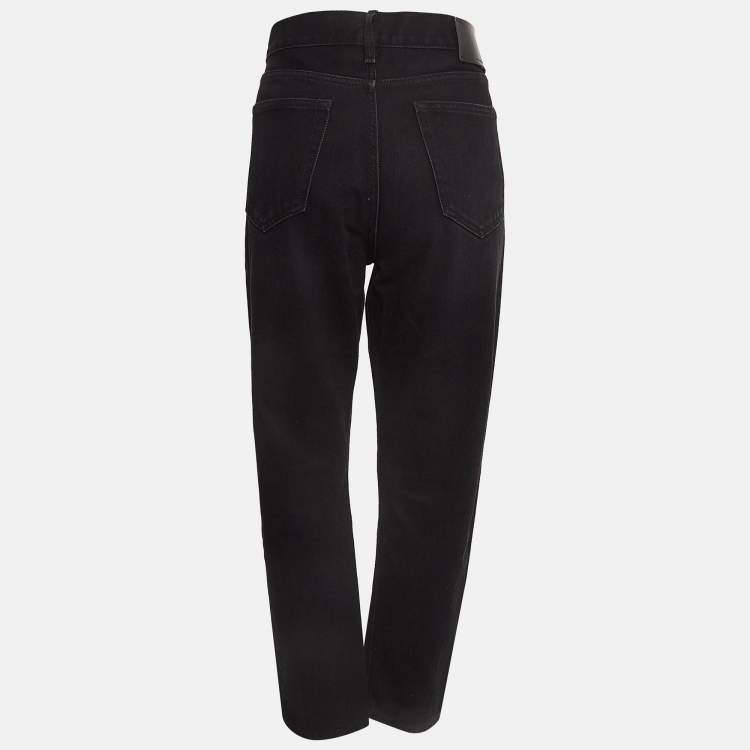 مملوكة مسبقًا Off-White Black Denim Straight Leg Jeans XL Waist 34"