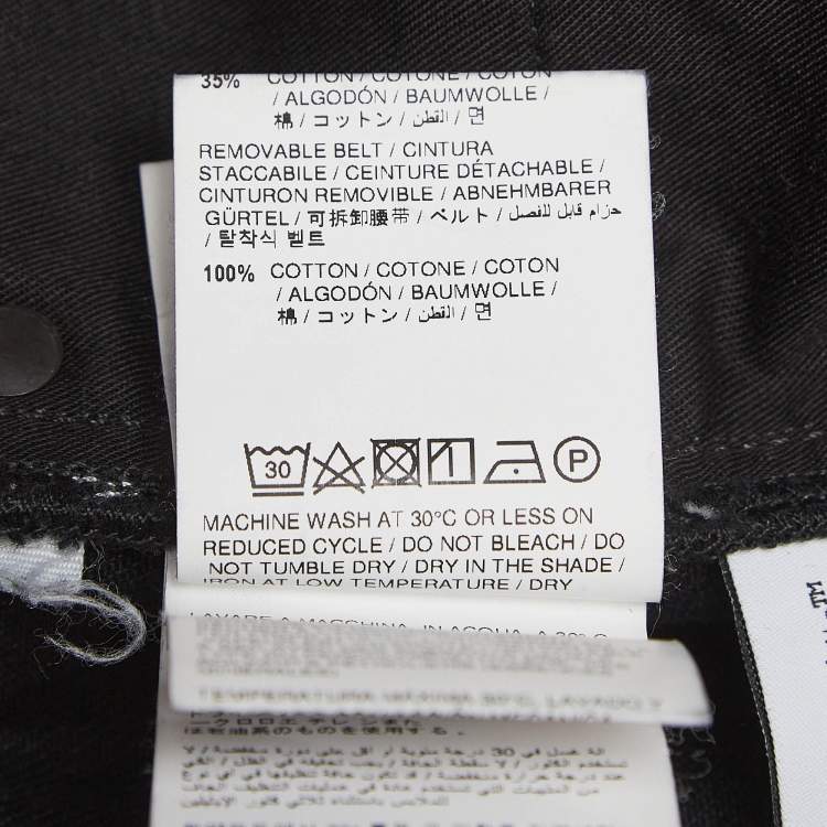 مملوكة مسبقًا Off-White Black Denim Straight Leg Jeans XL Waist 34"