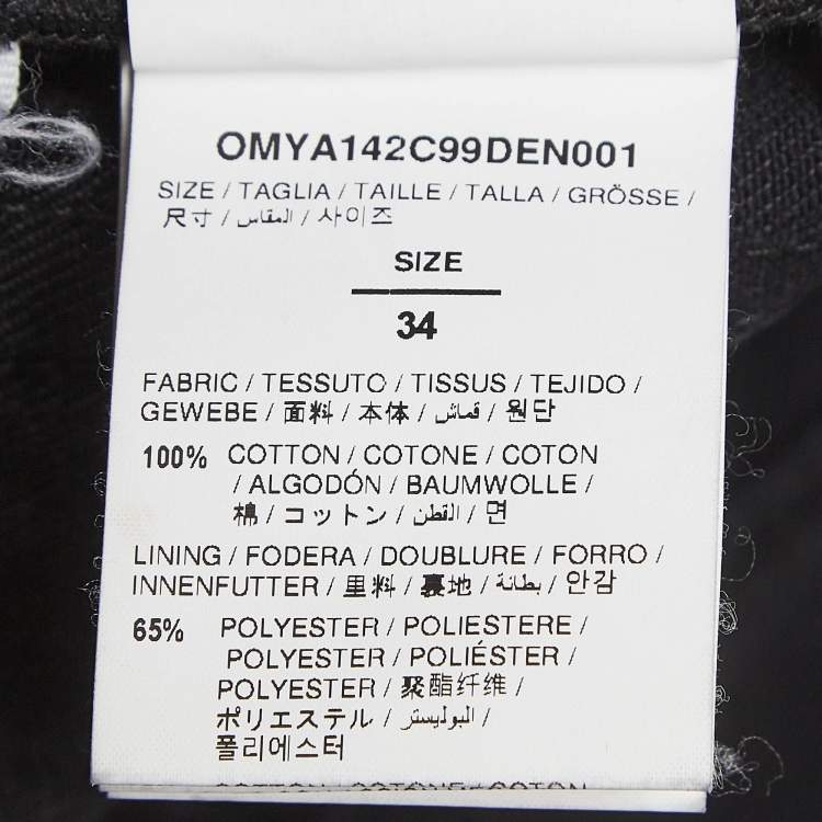 مملوكة مسبقًا Off-White Black Denim Straight Leg Jeans XL Waist 34"