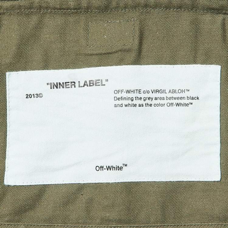 Pre Owned Off-White c/o Virgil Abloh Green Embroidered Cotton Parka Jacket M