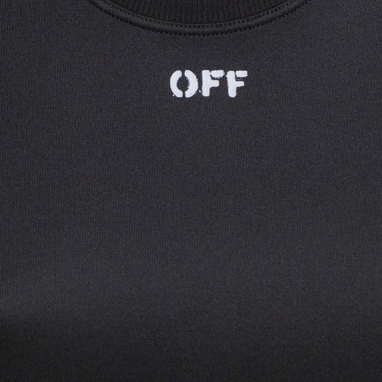 Pre Owned Off-White Black Jersey Active Wear T-shirt and Leggings Set S