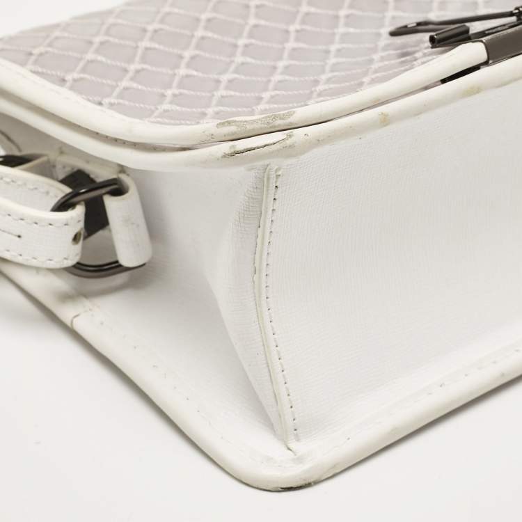 Pre Owned Off-White White/Clear PVC Net Binder Clip Crossbody Bag