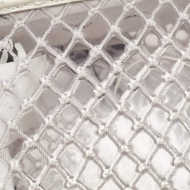 Pre Owned Off-White White/Clear PVC Net Binder Clip Crossbody Bag