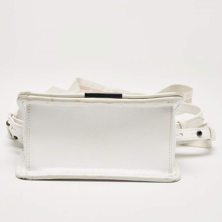 Pre Owned Off-White White/Clear PVC Net Binder Clip Crossbody Bag