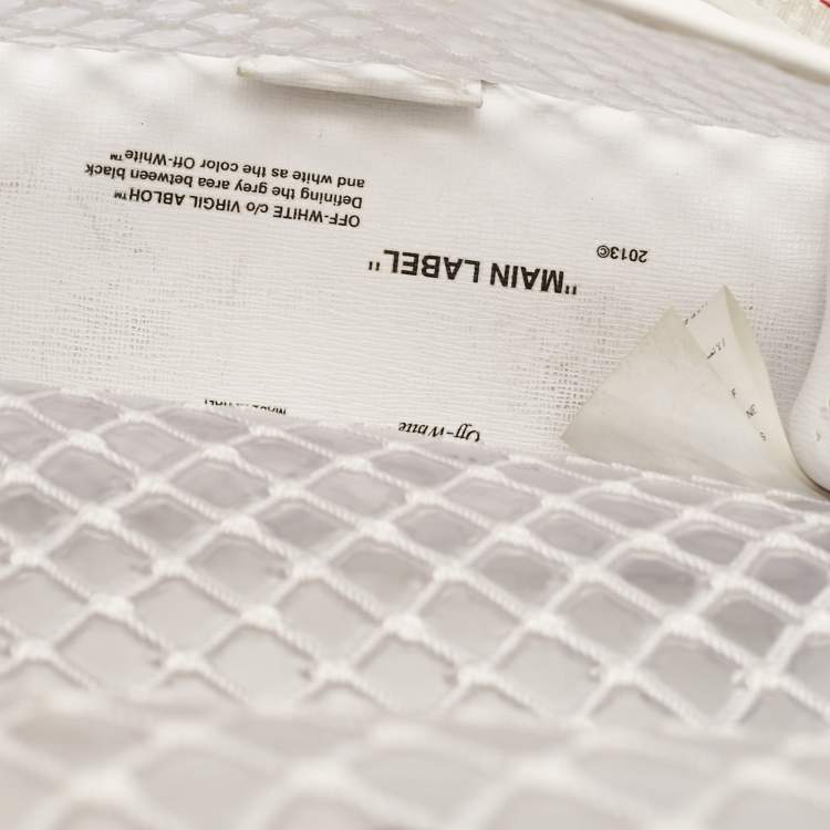Pre Owned Off-White White/Clear PVC Net Binder Clip Crossbody Bag