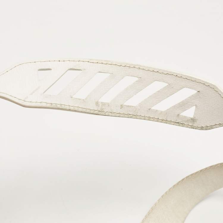 Pre Owned Off-White White/Clear PVC Net Binder Clip Crossbody Bag