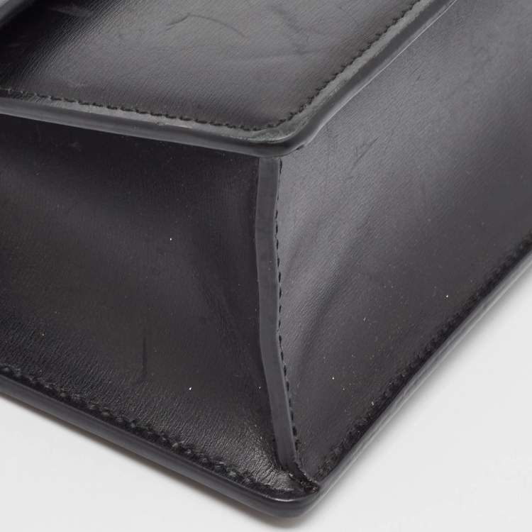 Pre Owned Off-White Black Leather 2.8 Jitney Top Handle Bag