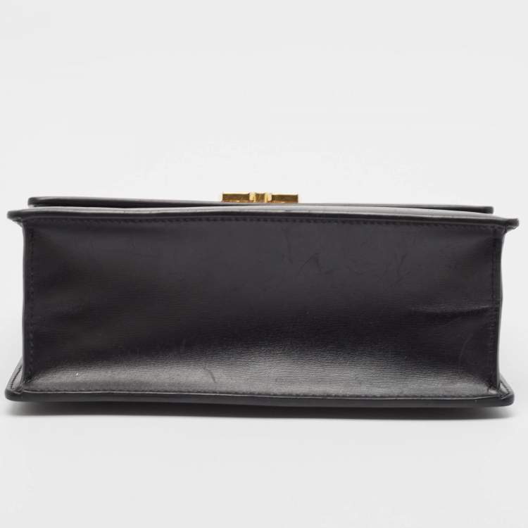 Pre Owned Off-White Black Leather 2.8 Jitney Top Handle Bag