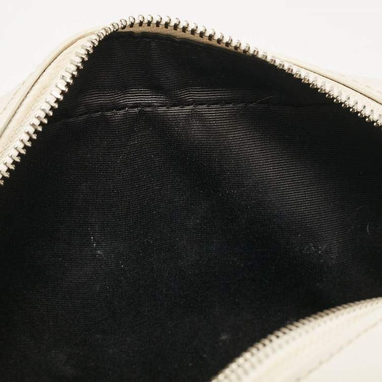 Pre Owned Off-White White/Black Leather Diag Camera Bag