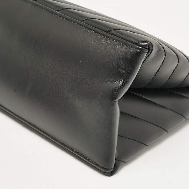 Pre Owned Off-White Black Quilted Leather Jackhammer 25 Tote