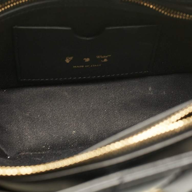 Pre Owned Off-White Black Quilted Leather Jackhammer 25 Tote