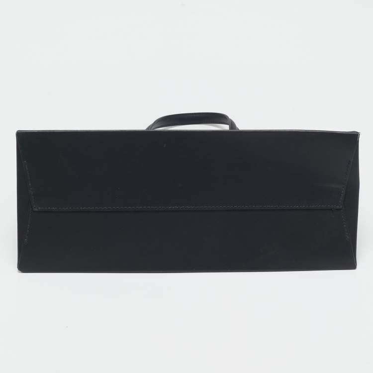 Pre Owned Off-White Black Leather Medium Box Tote