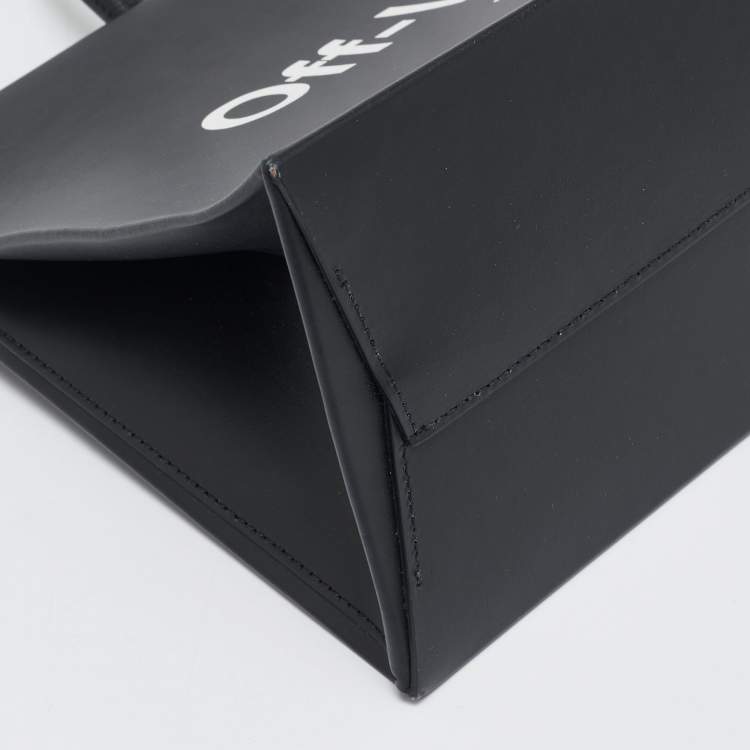 Pre Owned Off-White Black Leather Medium Box Tote