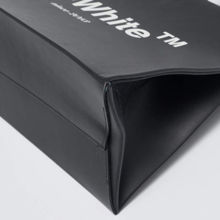 Pre Owned Off-White Black Leather Medium Box Tote