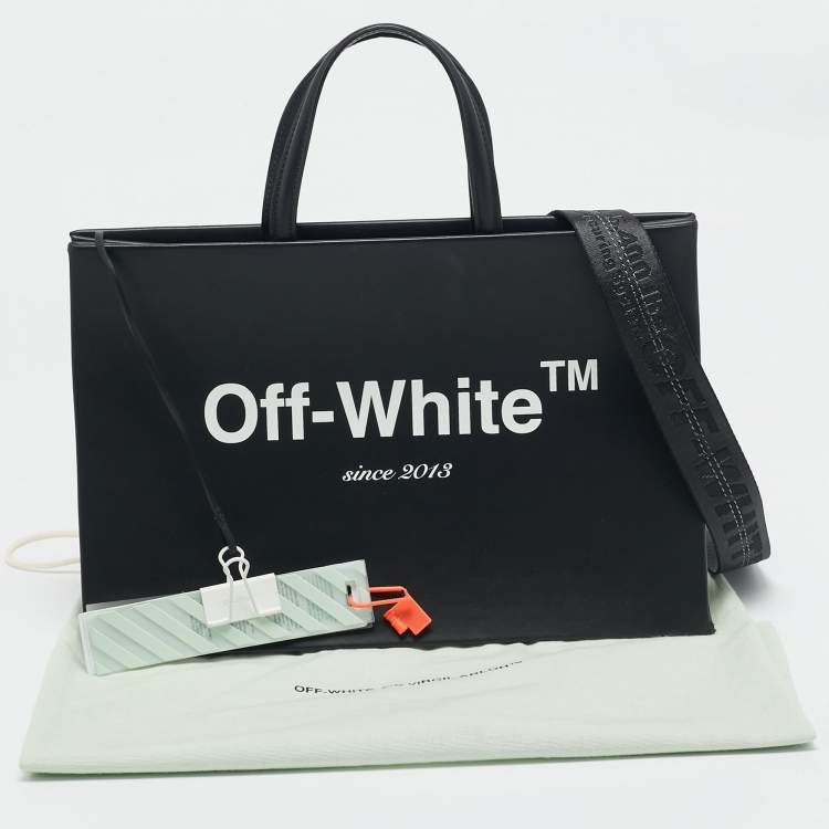 Pre Owned Off-White Black Leather Medium Box Tote