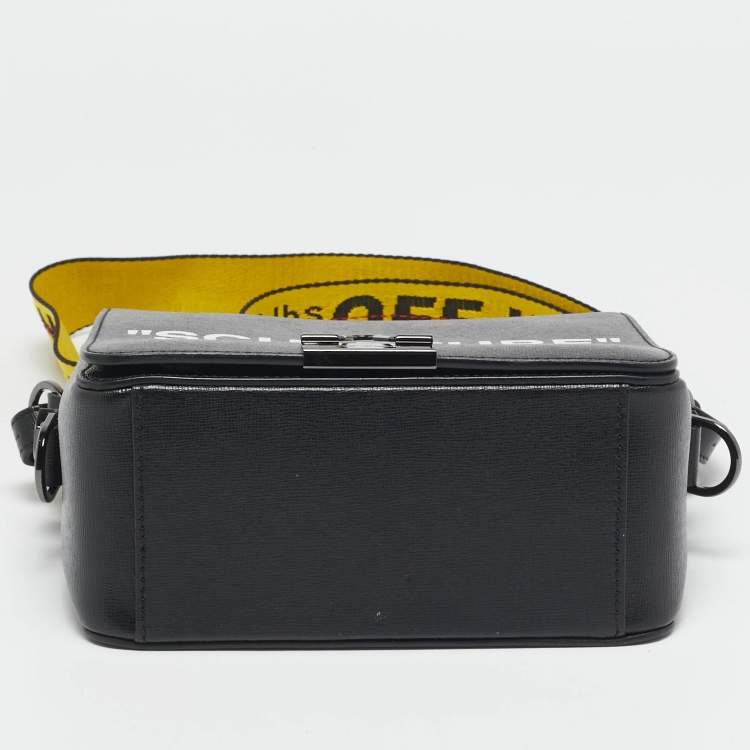 Pre Owned Off-White Black Leather Sculpture Binder Clip Crossbody Bag