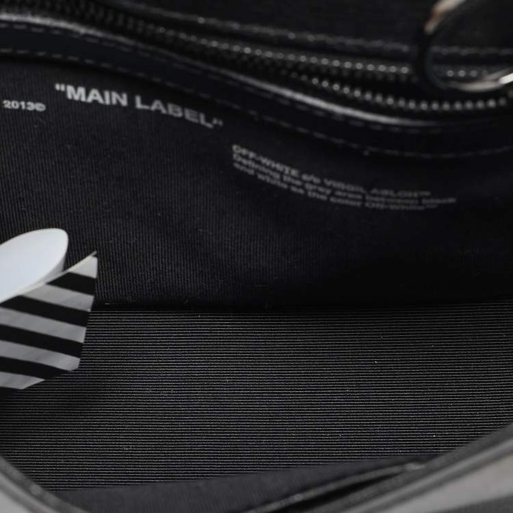 Pre Owned Off-White Black Leather Sculpture Binder Clip Crossbody Bag