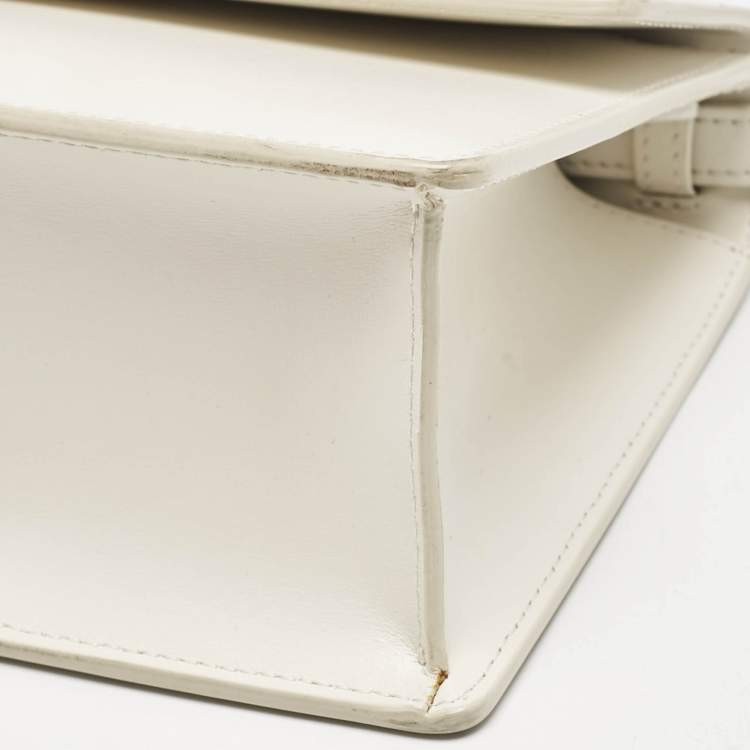 Pre Owned Off-White White Leather 2.8 Jitney Top Handle Bag