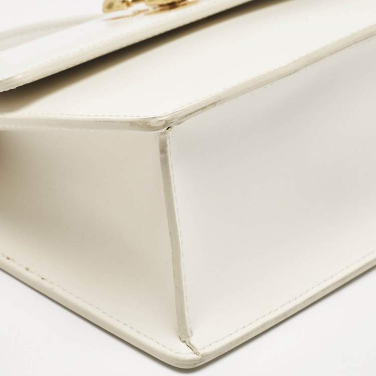 Pre Owned Off-White White Leather 2.8 Jitney Top Handle Bag