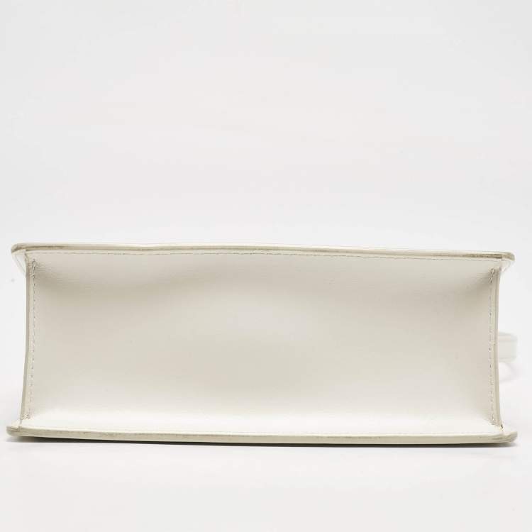 Pre Owned Off-White White Leather 2.8 Jitney Top Handle Bag
