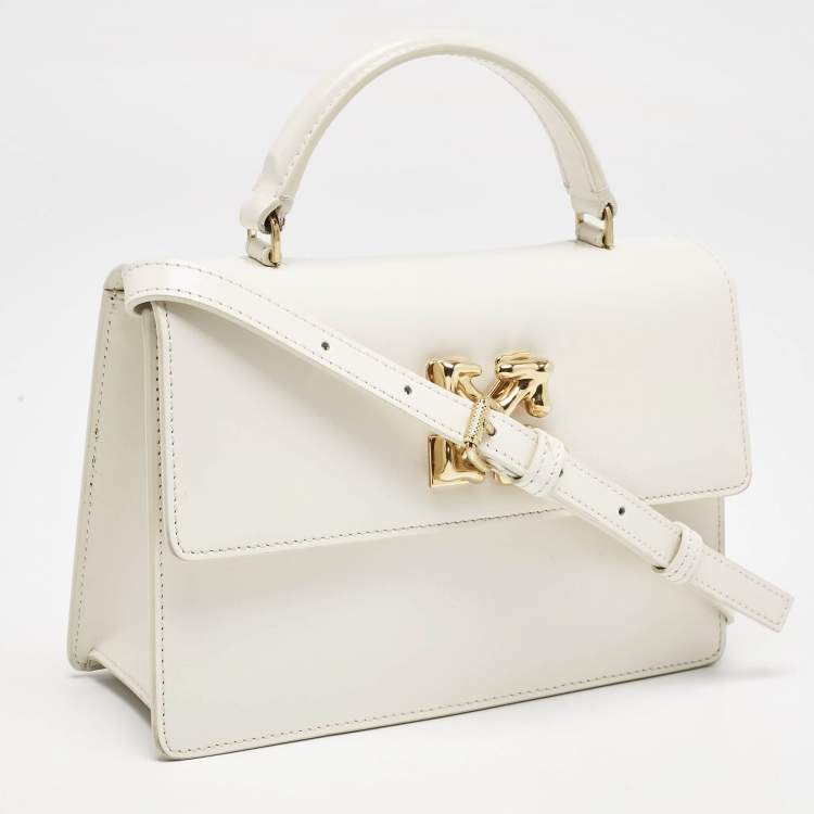 Pre Owned Off-White White Leather 2.8 Jitney Top Handle Bag