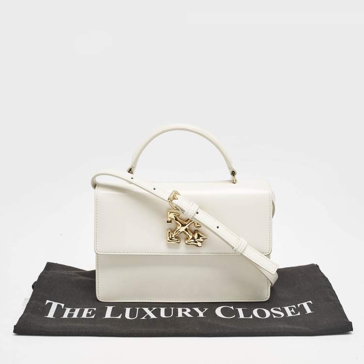 Pre Owned Off-White White Leather 2.8 Jitney Top Handle Bag