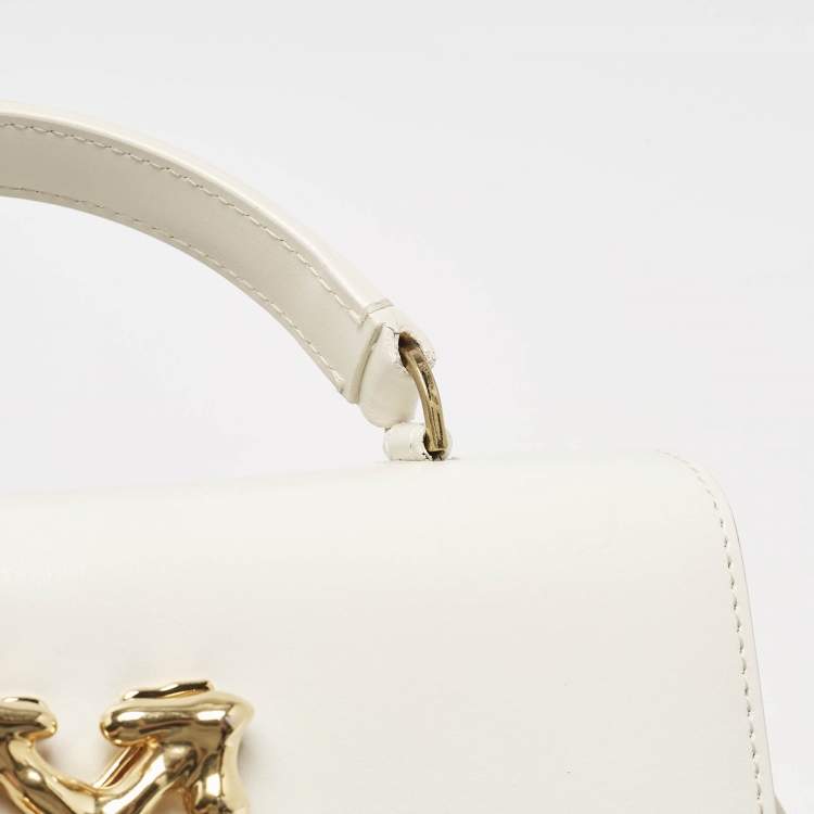 Pre Owned Off-White White Leather 2.8 Jitney Top Handle Bag