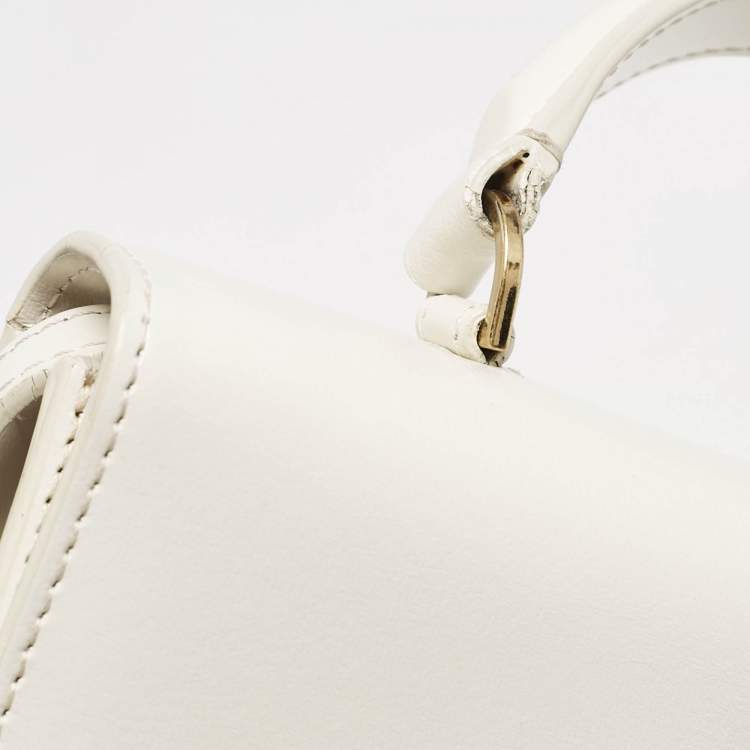 Pre Owned Off-White White Leather 2.8 Jitney Top Handle Bag