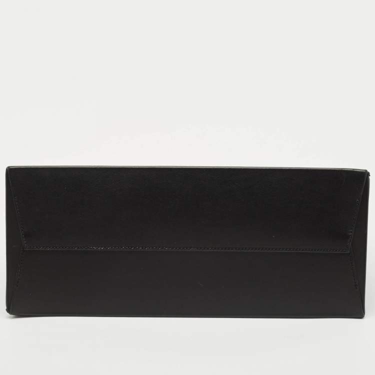 Pre Owned Off-White Black Leather Medium Box Tote