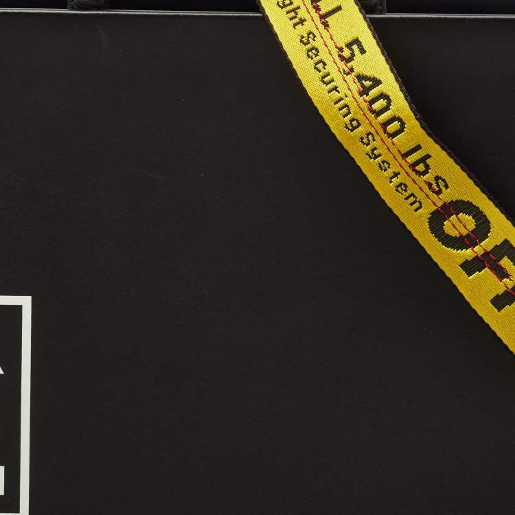 Pre Owned Off-White Black Leather Medium Box Tote