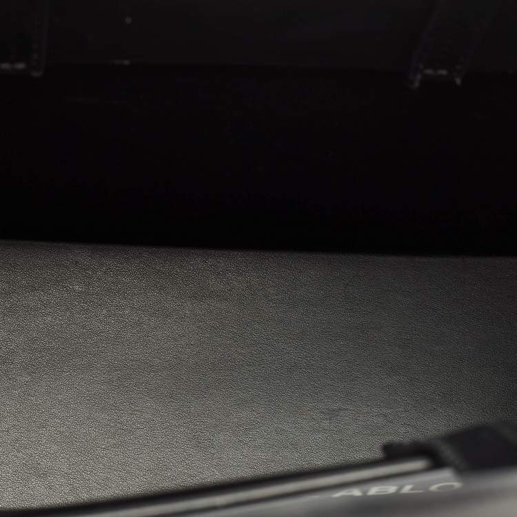 Pre Owned Off-White Black Leather Medium Box Tote