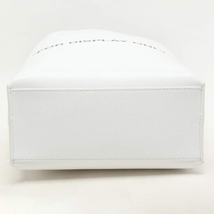 Pre Owned Off-White White Leather Binder Clip 'For Display Only' Tote