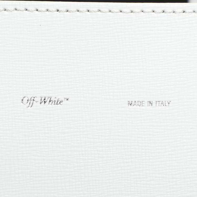 Pre Owned Off-White White Leather Binder Clip 'For Display Only' Tote