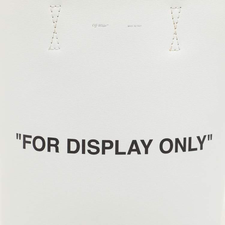 Pre Owned Off-White White Leather Binder Clip 'For Display Only' Tote