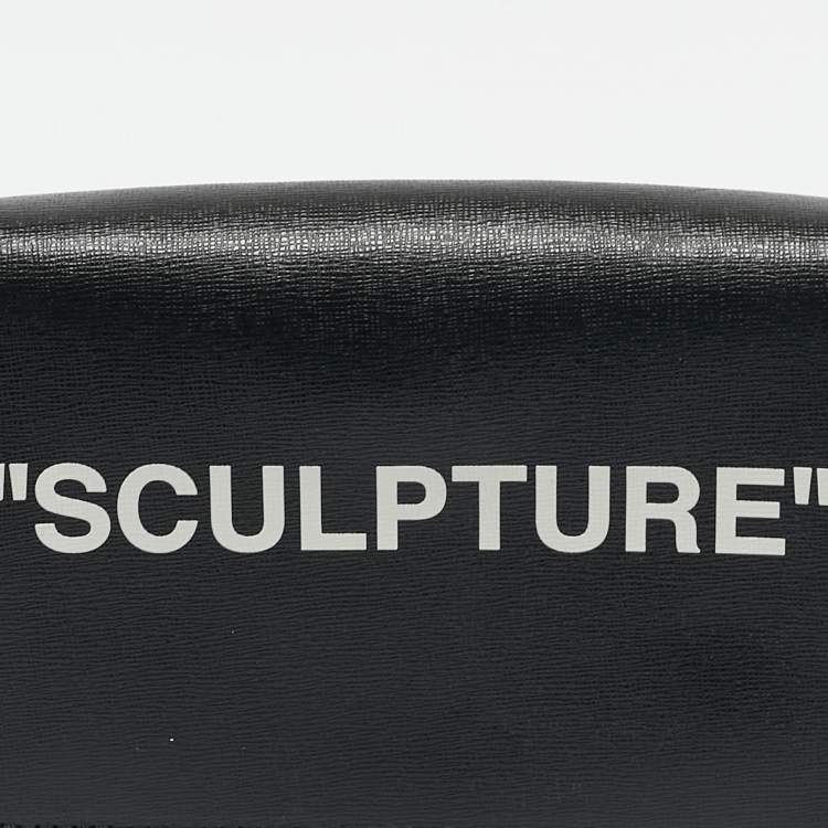 Pre Owned Off-White Black Leather Sculpture Binder Clip Crossbody Bag