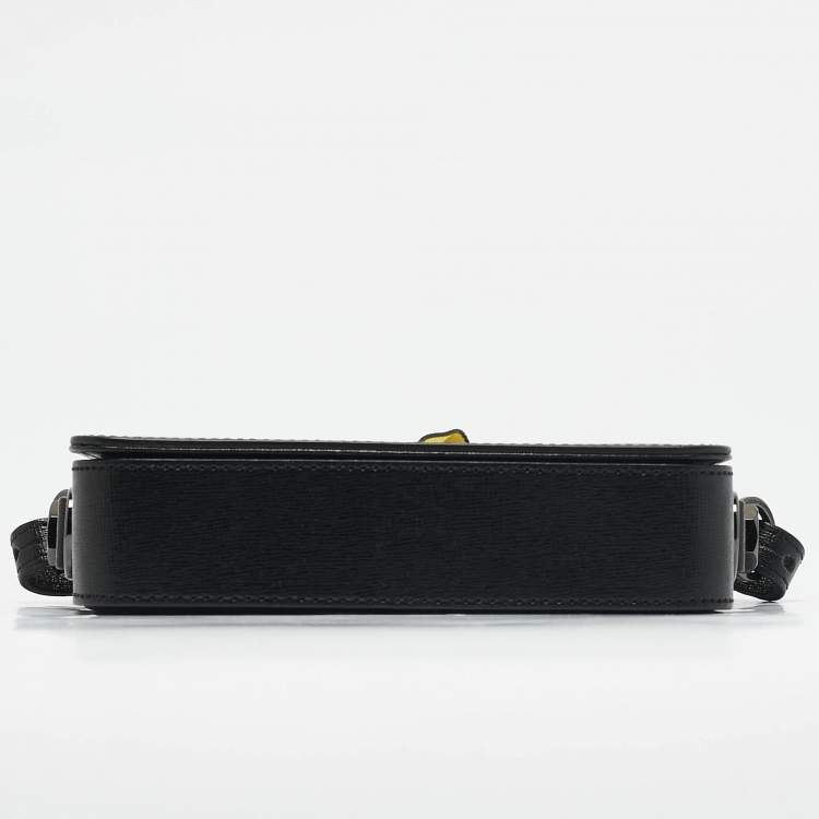 Pre Owned Off-White Black Leather Sculpture Binder Clip Crossbody Bag